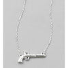 Lesa Michele Polished Gun Necklace in Sterling Silver