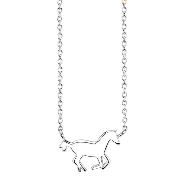 Sterling Silver Horse Necklace, Women's, Grey