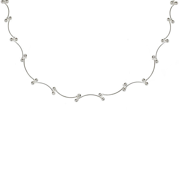 Women s Fancy Scallop Bead Chain Necklace in Sterling Silver - Silver