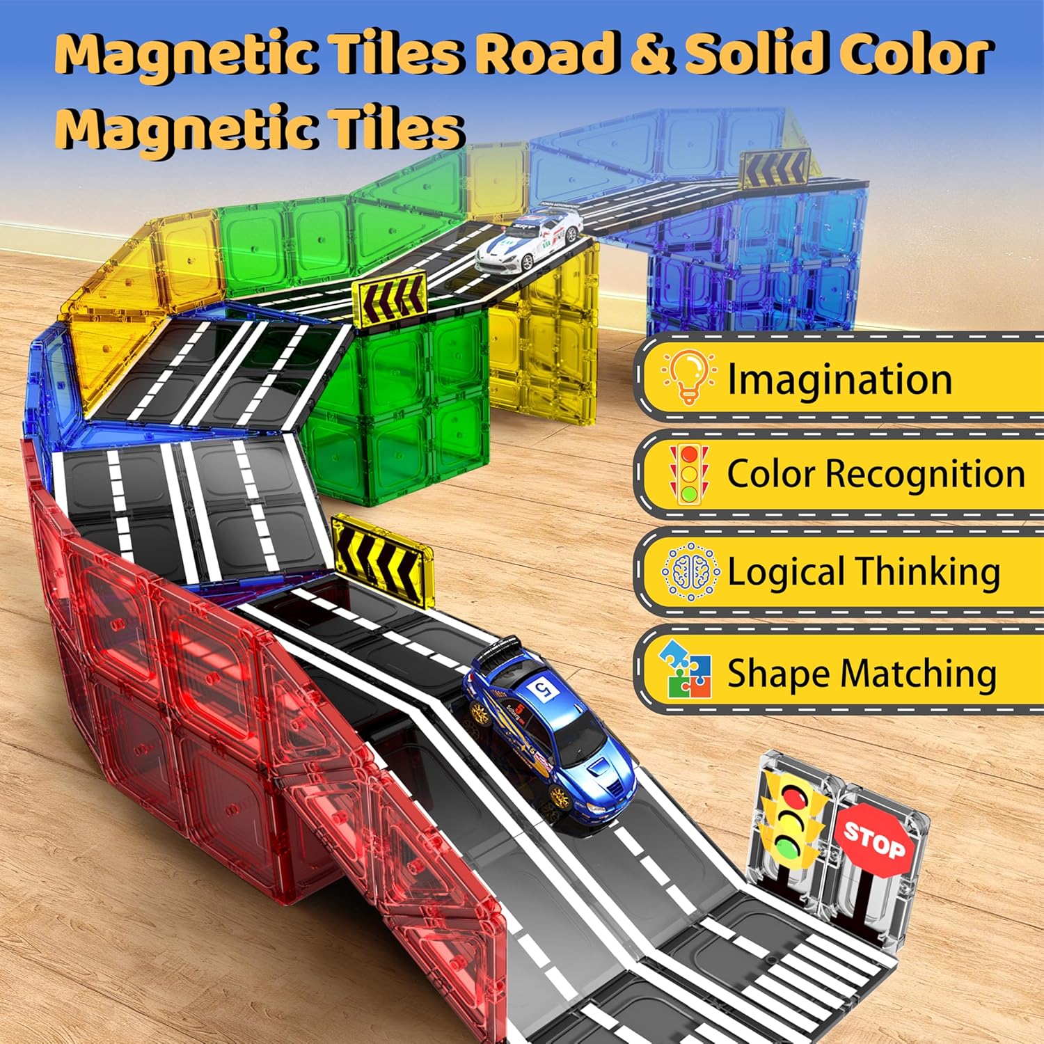 Sensory - Magnetic Building Tiles Set - Sensory Play Toy - Ages 3+
