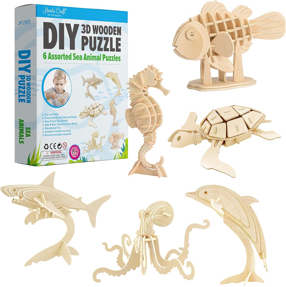 Animal - 3D Wooden Puzzle Kit - STEM Learning Toy - Ages 8+