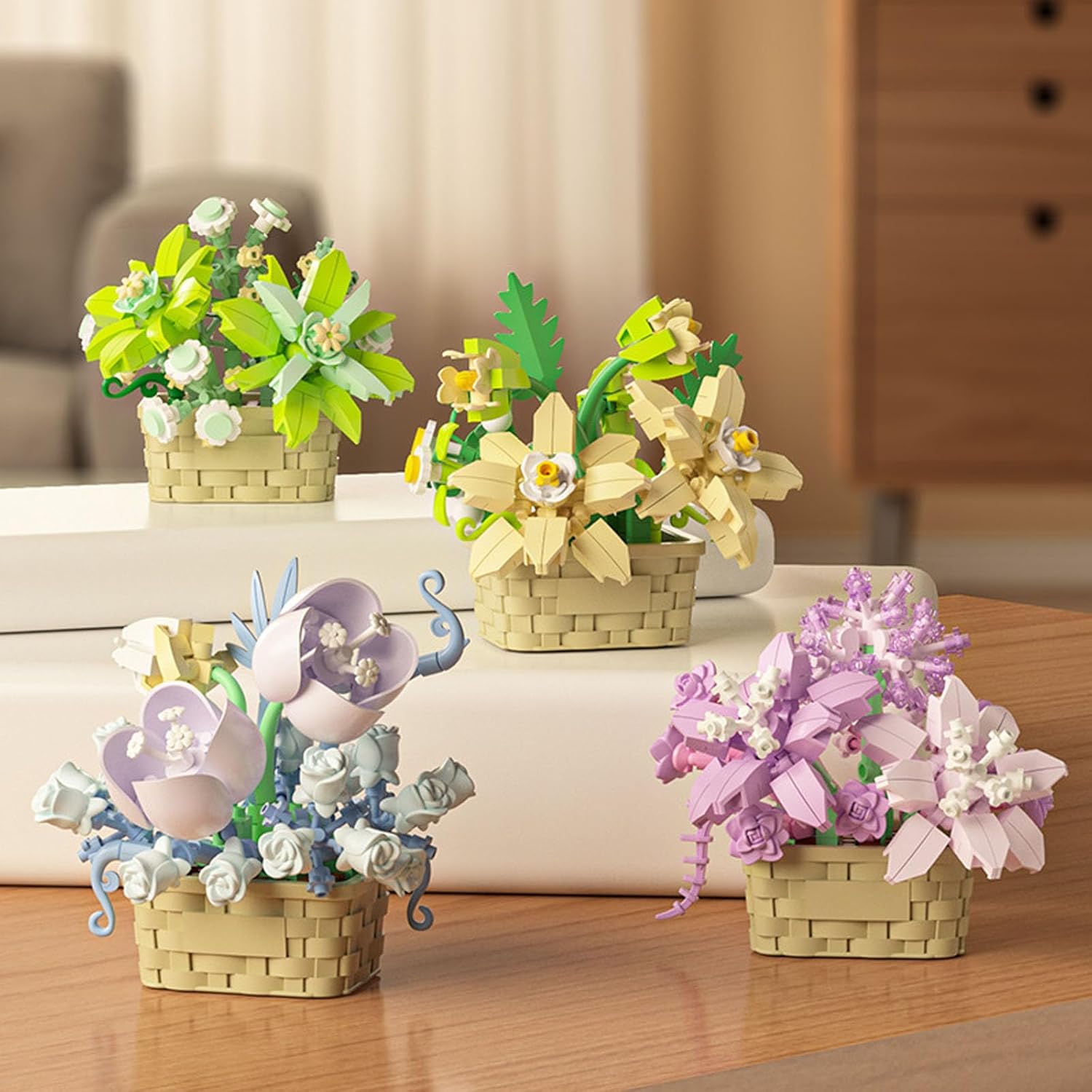 162-Piece - Flower - Mini Building Blocks Set - Creative Play Toy - Ages 6+
