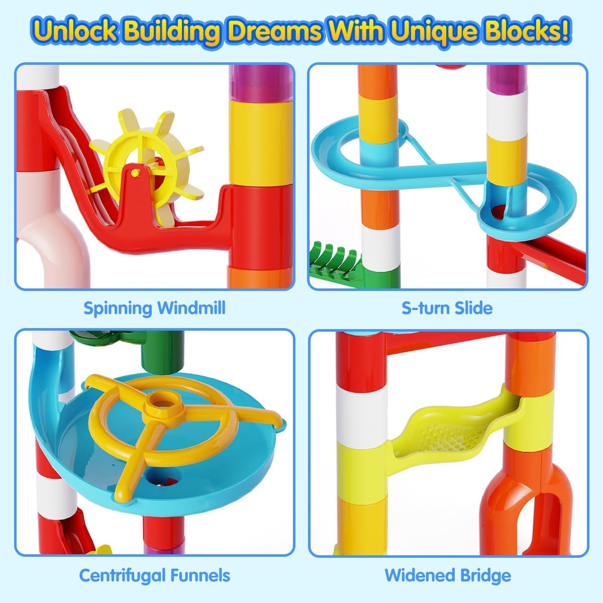 110-Piece - Marble Run Building Set - STEM Learning Toy