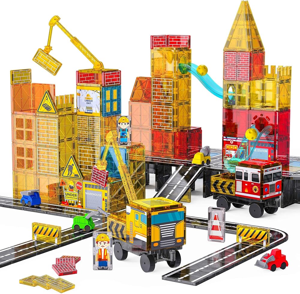 Marble Run - Magnetic Building Tiles Set - STEM Learning Toy - Ages 4-8