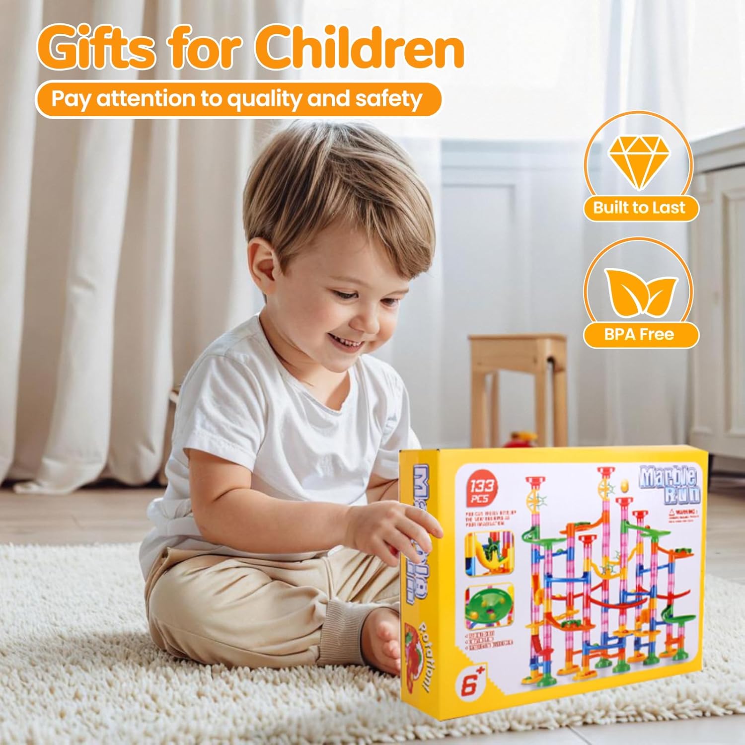 133-Piece - Marble Run Building Set - STEM Learning Toy - Ages 6+