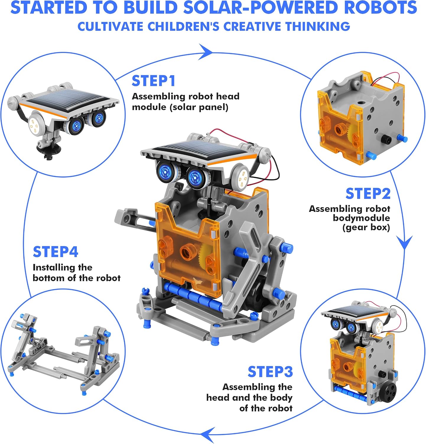 13-Piece - Solar - STEM Robot Kit - STEM Learning Toy - Ages 8-12