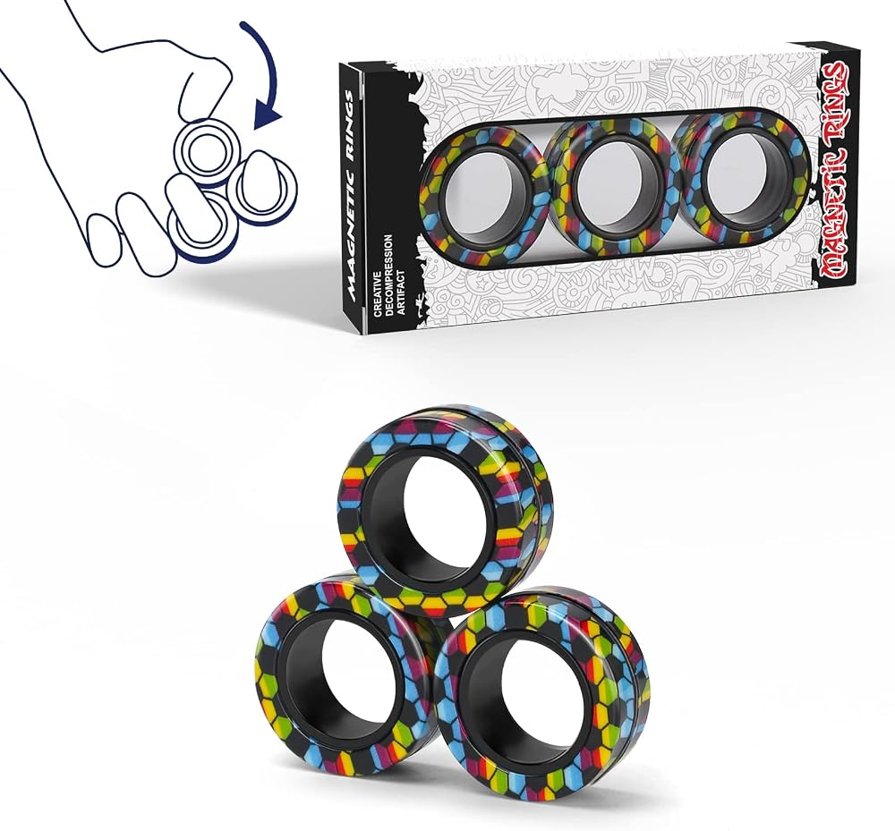 3-Piece - Magnetic - Desk Fidget Toy - Sensory Play Toy - Ages 8+