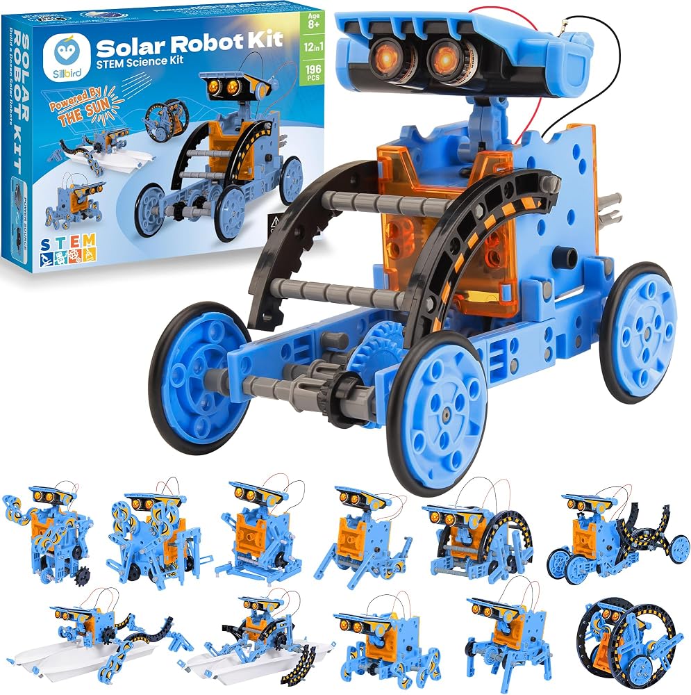 196-Piece - Science - Solar Robot Kit - STEM Learning Toy - Ages 8+