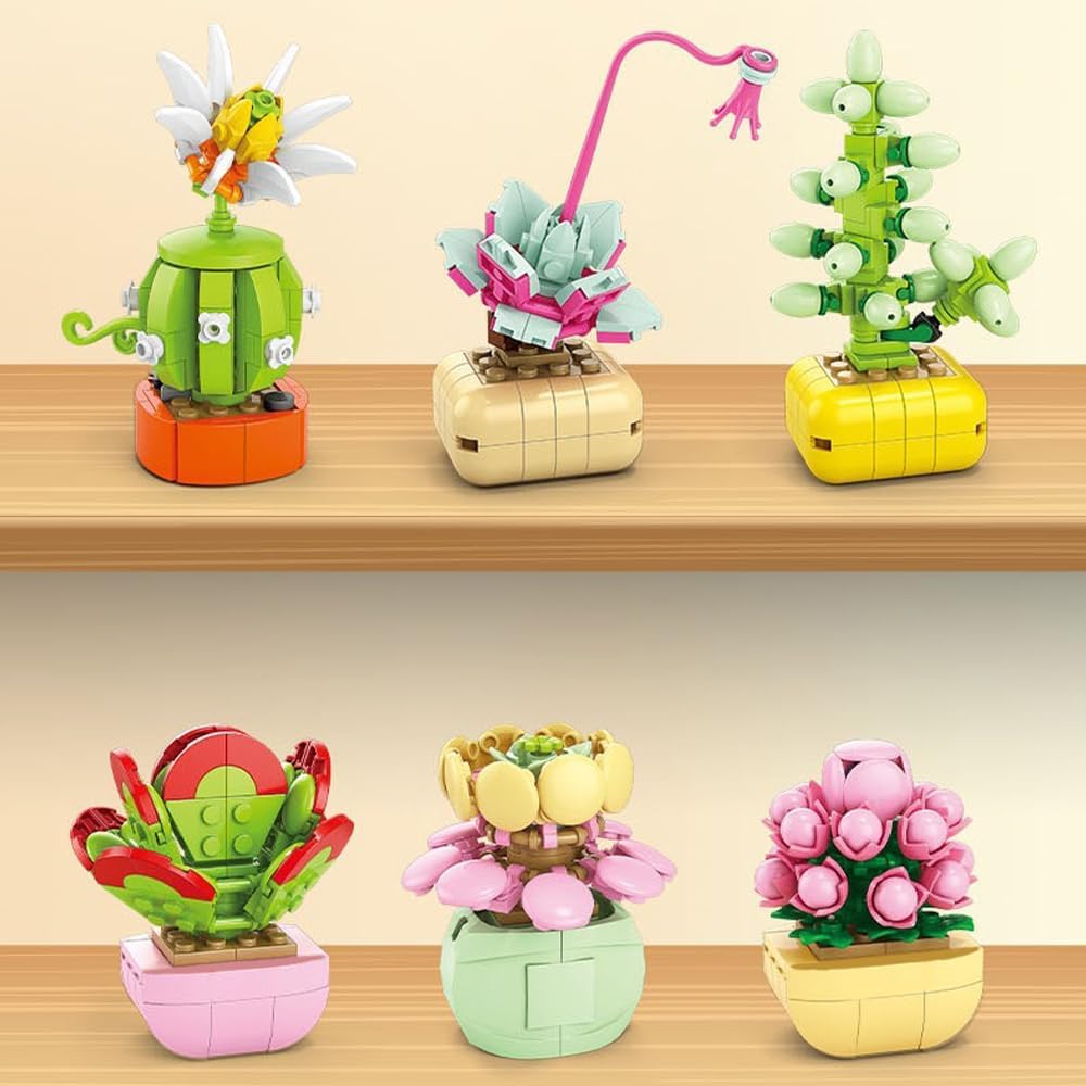 12-Piece - Flower - Blind Box Mini Bricks Set - Creative Play Toy - Ages 6+