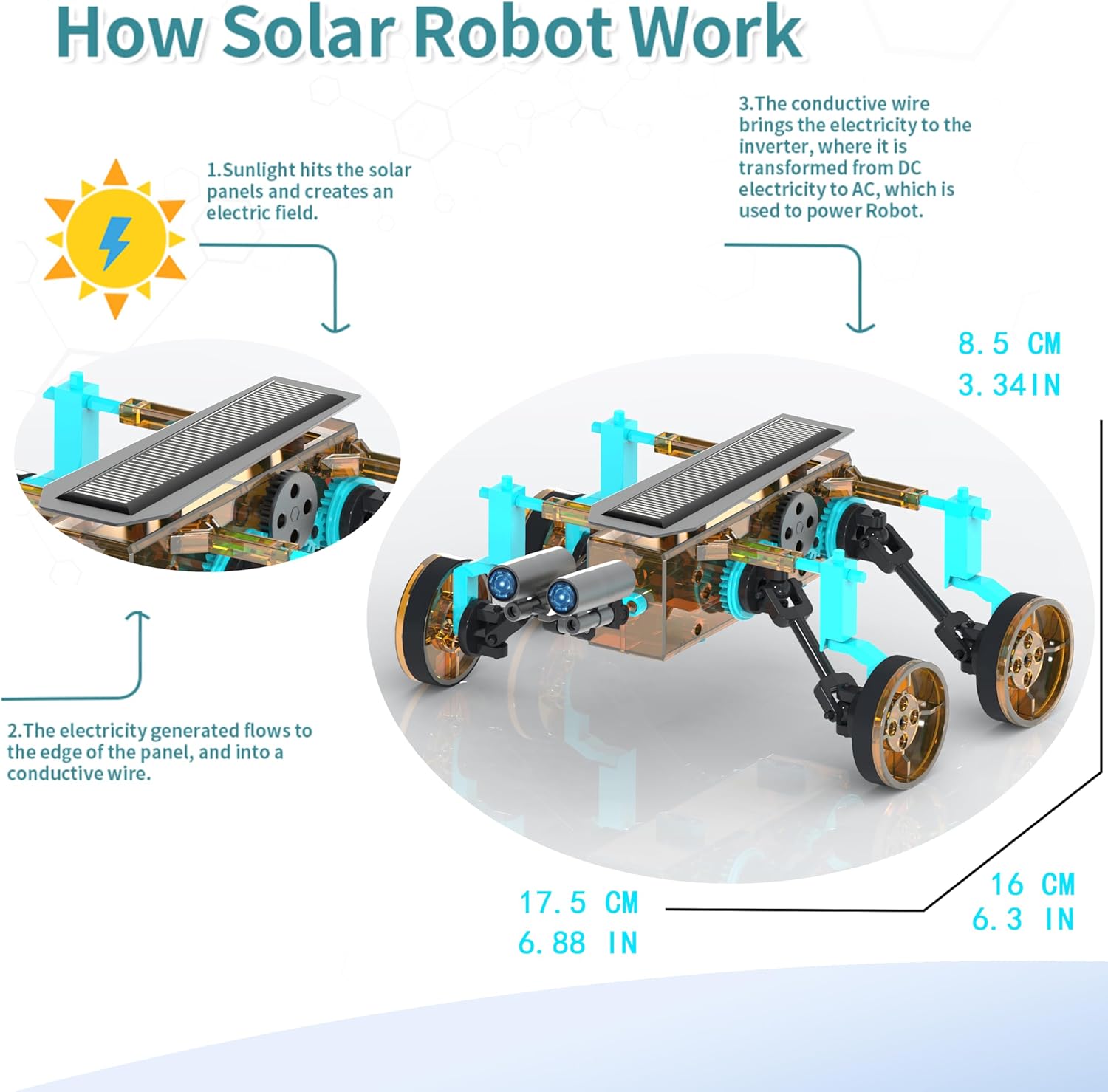 31-Piece - Science - Solar Robot Kit - STEM Learning Toy