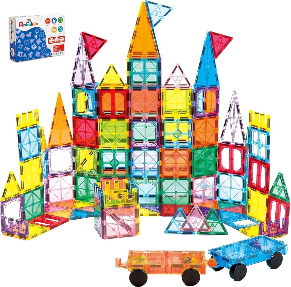 134-Piece - Magnetic Building Tiles Set - STEM Learning Toy - Ages 3+