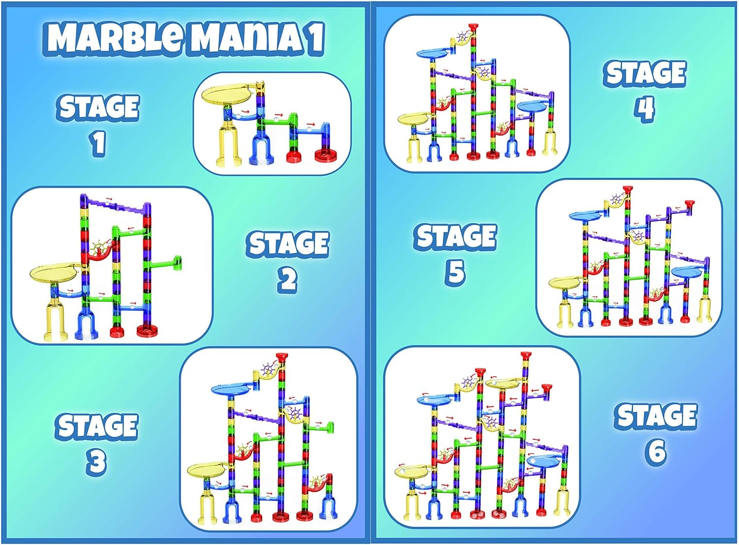 162-Piece - Marble Run Building Set - STEM Learning Toy - Ages 3+