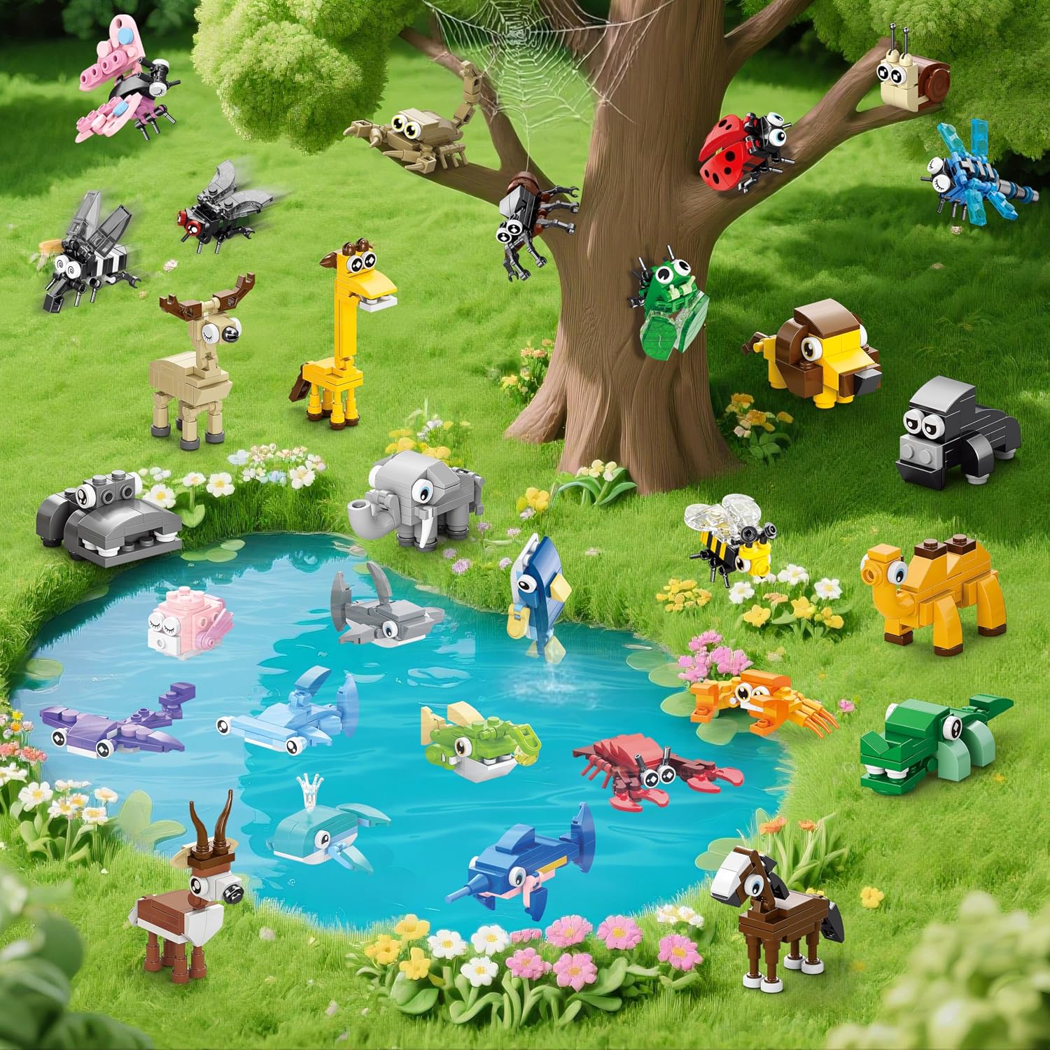 30-Piece - Animal - Mini Building Blocks Set - Creative Play Toy - Ages 6+