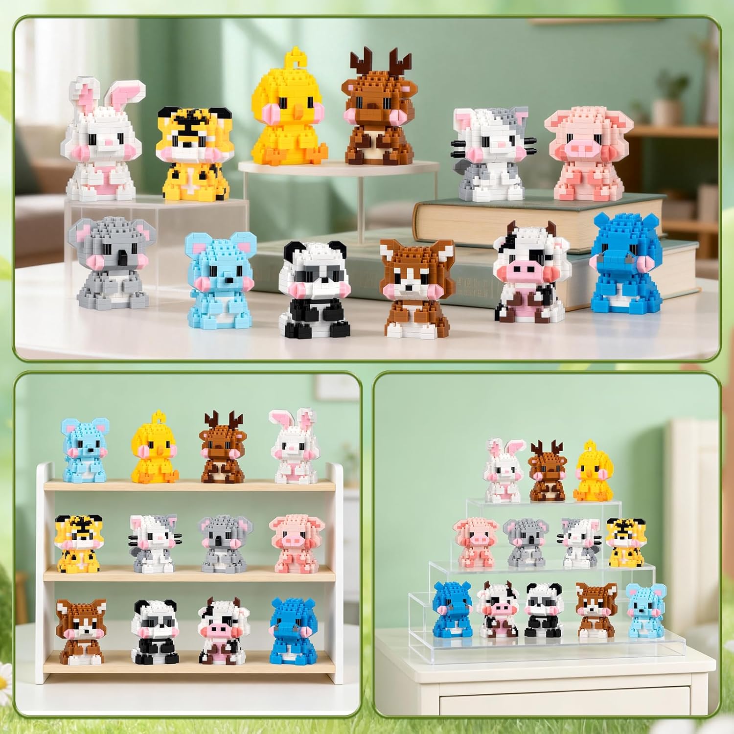 12-Piece - Animal - Mini Building Blocks Set - Creative Play Toy - Ages 14+