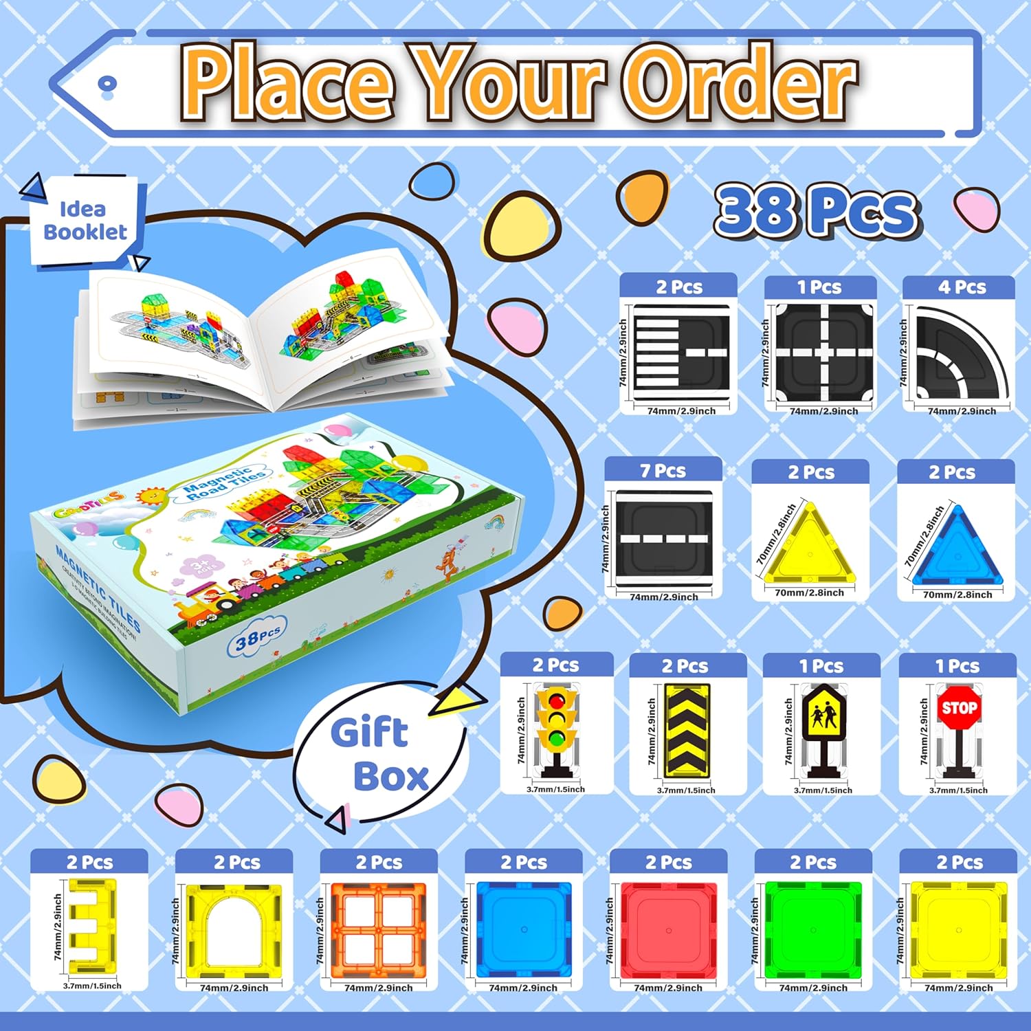 Sensory - Magnetic Building Tiles Set - Sensory Play Toy - Ages 3+