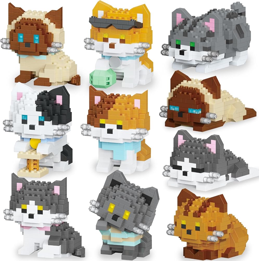 10-Piece - Animal - Mini Building Blocks Set - Creative Play Toy - Ages 14+