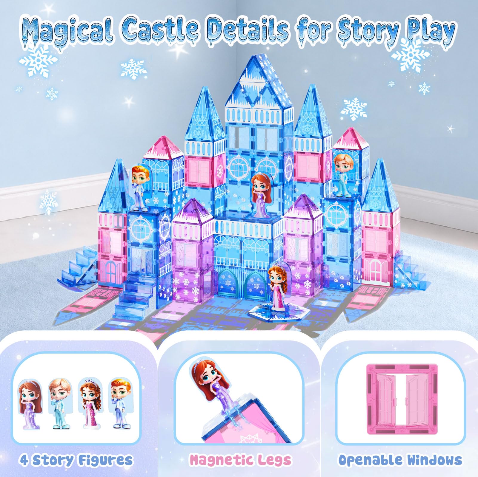 100-Piece - Sensory - Magnetic Building Tiles Set - Sensory Play Toy - Ages 3-5