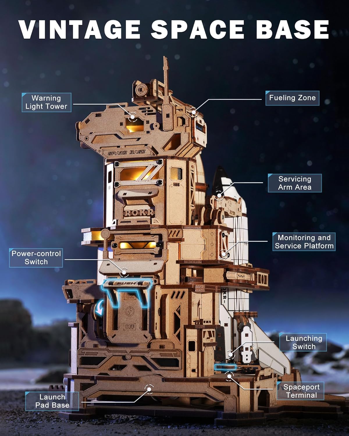 Space - 3D Wooden Puzzle Kit - STEM Learning Toy - Ages 14+