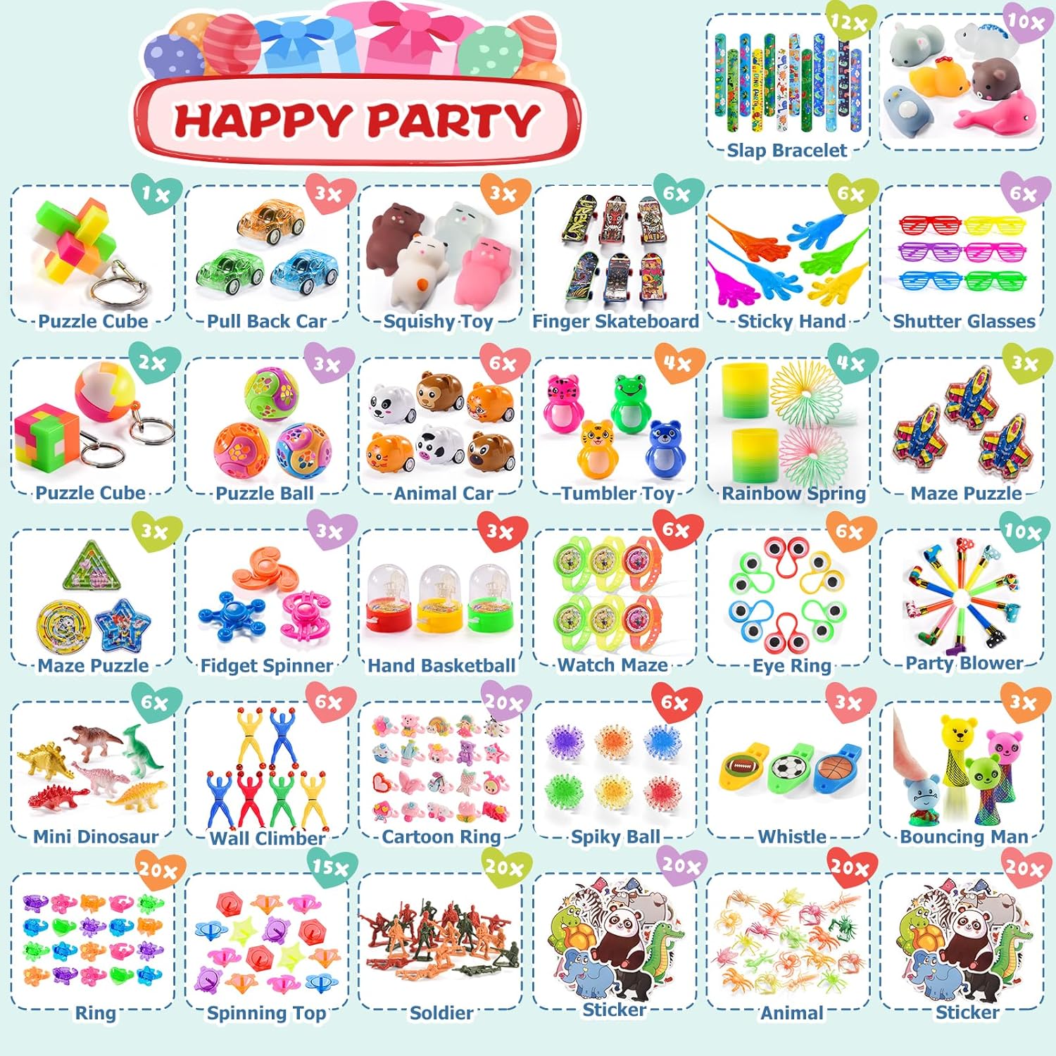 300-Piece - Car - Party Favor Toys - Sensory Play Toy