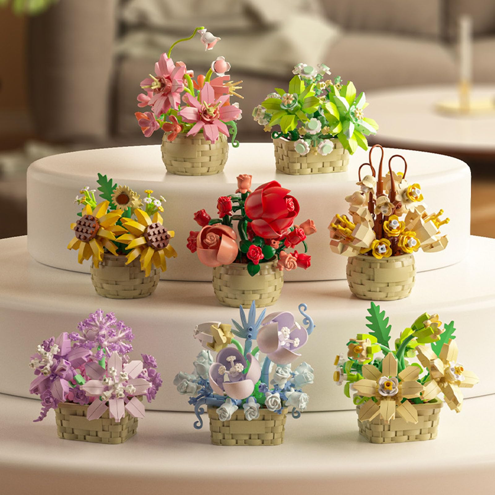 162-Piece - Flower - Mini Building Blocks Set - Creative Play Toy - Ages 6+