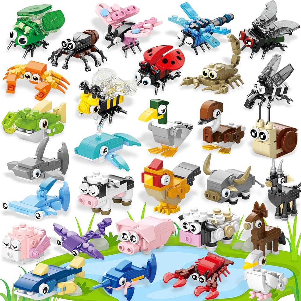 30-Piece - Animal - Mini Building Blocks Set - Creative Play Toy - Ages 14+