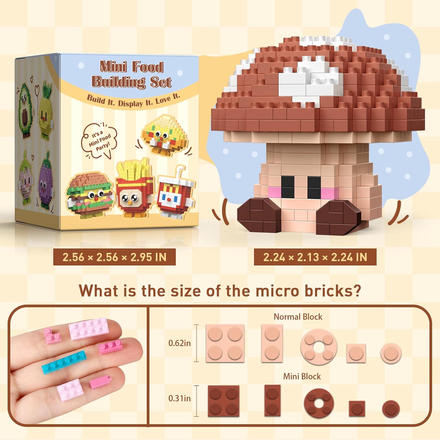 12-Piece - Mini Building Blocks Set - Creative Play Toy - Ages 14+
