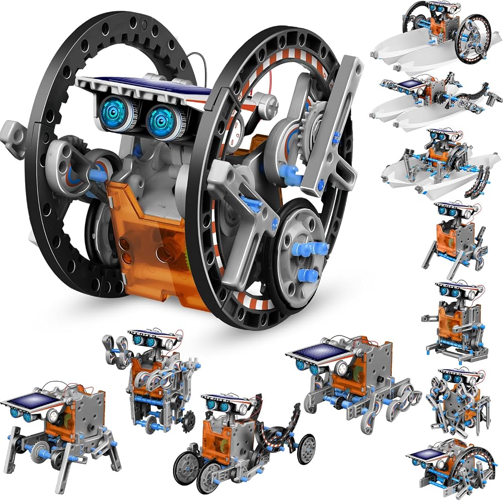 13-Piece - Science - Solar Robot Kit - STEM Learning Toy - Ages 8