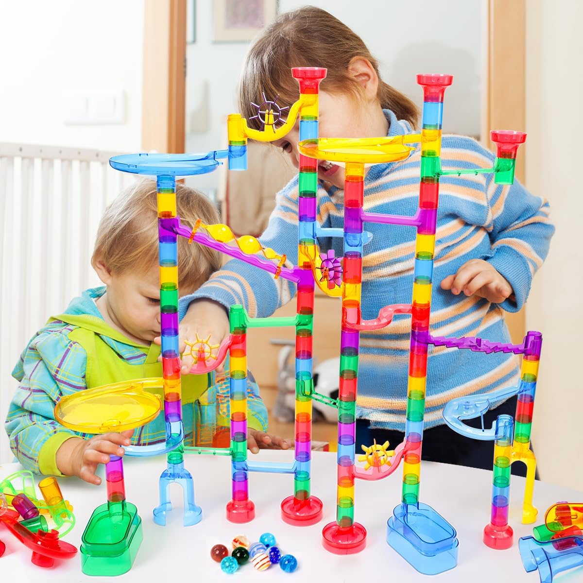 208-Piece - Marble Run Building Set - STEM Learning Toy - Ages 4