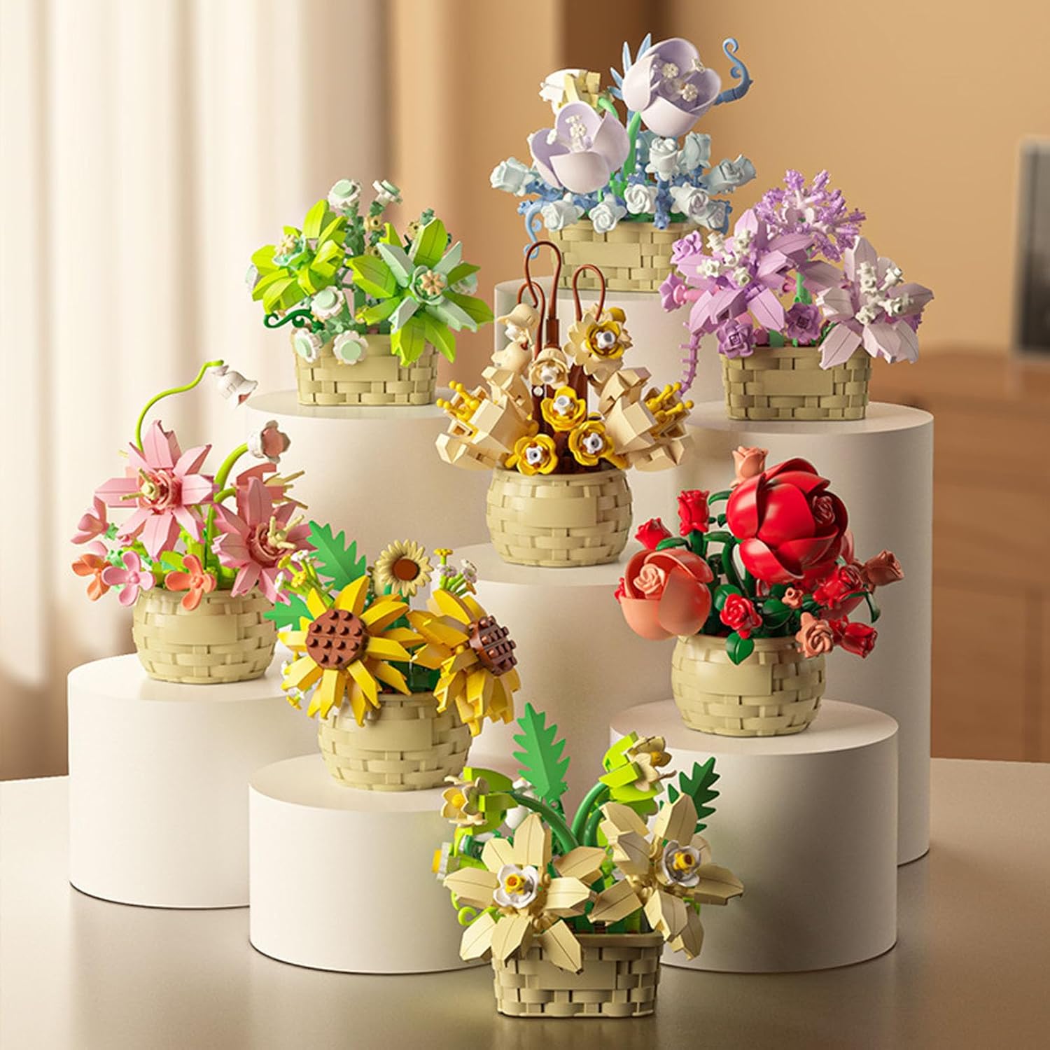 162-Piece - Flower - Mini Building Blocks Set - Creative Play Toy - Ages 6+