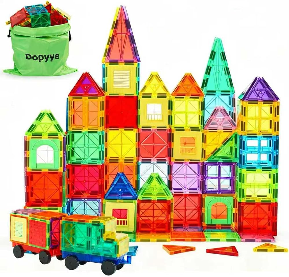 100-Piece - Magnetic Building Tiles Set - STEM Learning Toy - Ages 3
