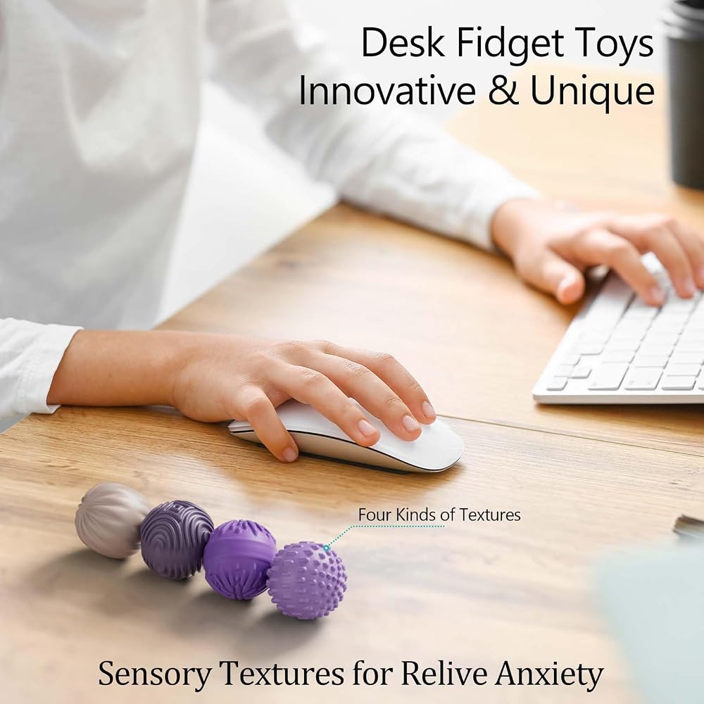 4-Piece - Magnetic - Desk Fidget Toy - Sensory Play Toy - Ages 14+