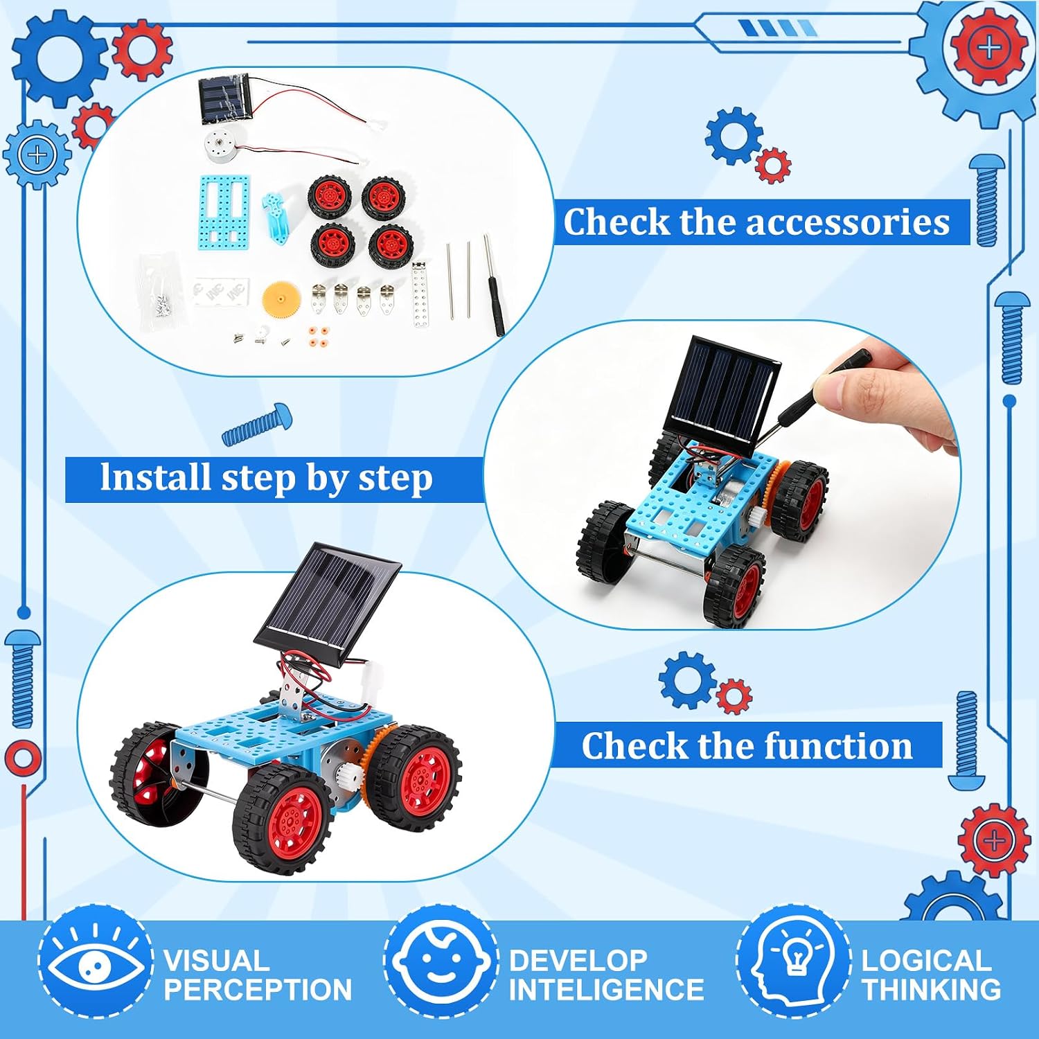 12-Piece - Solar - STEM Robot Kit - STEM Learning Toy - Ages 12-14