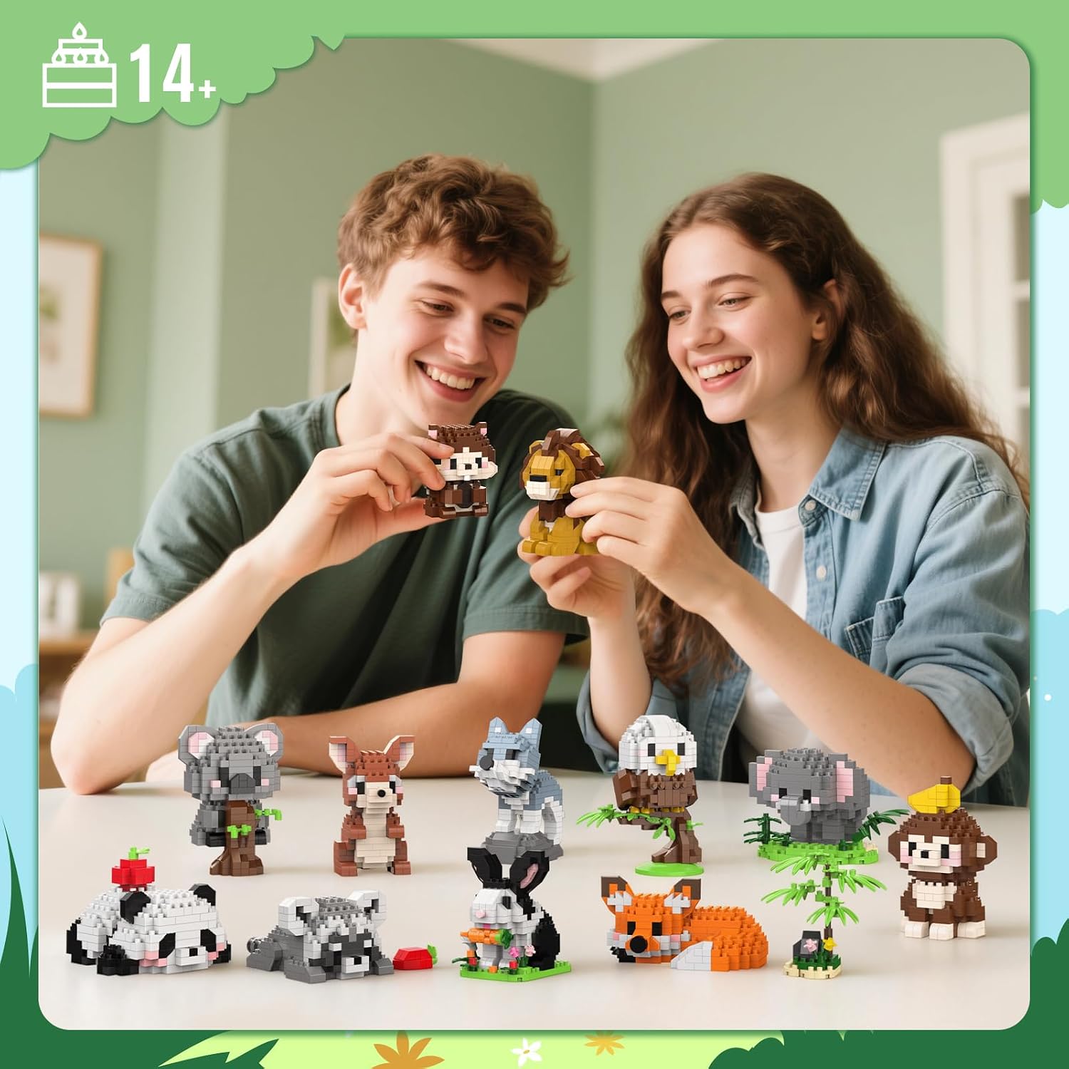 12-Piece - Animal - Mini Building Blocks Set - Creative Play Toy - Ages 14+