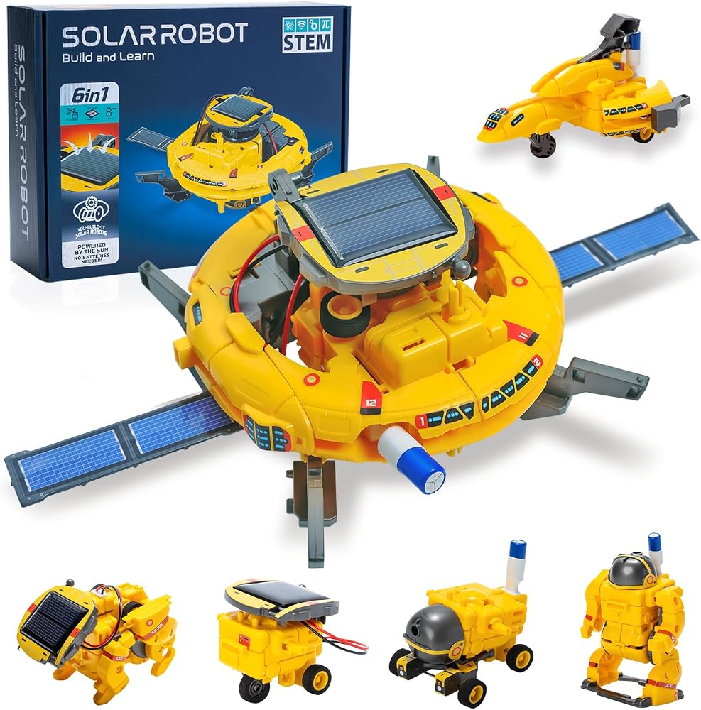 6-Piece - Science - Solar Robot Kit - STEM Learning Toy - Ages 8+