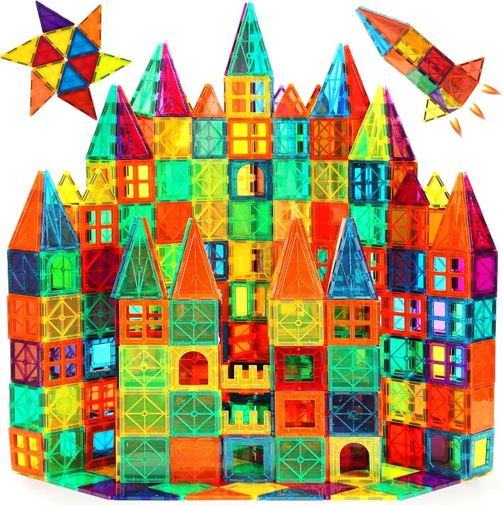 110-Piece - Magnetic Building Tiles Set - STEM Learning Toy - Ages 3+