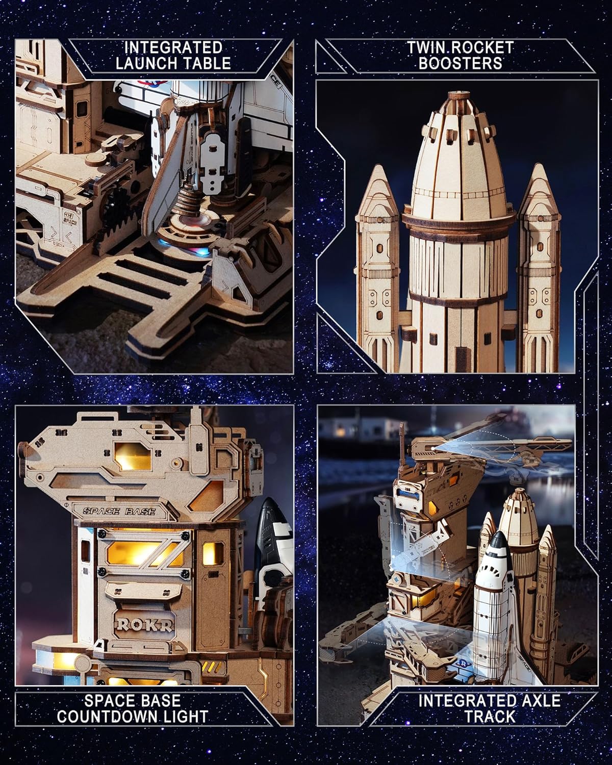 Space - 3D Wooden Puzzle Kit - STEM Learning Toy - Ages 14+