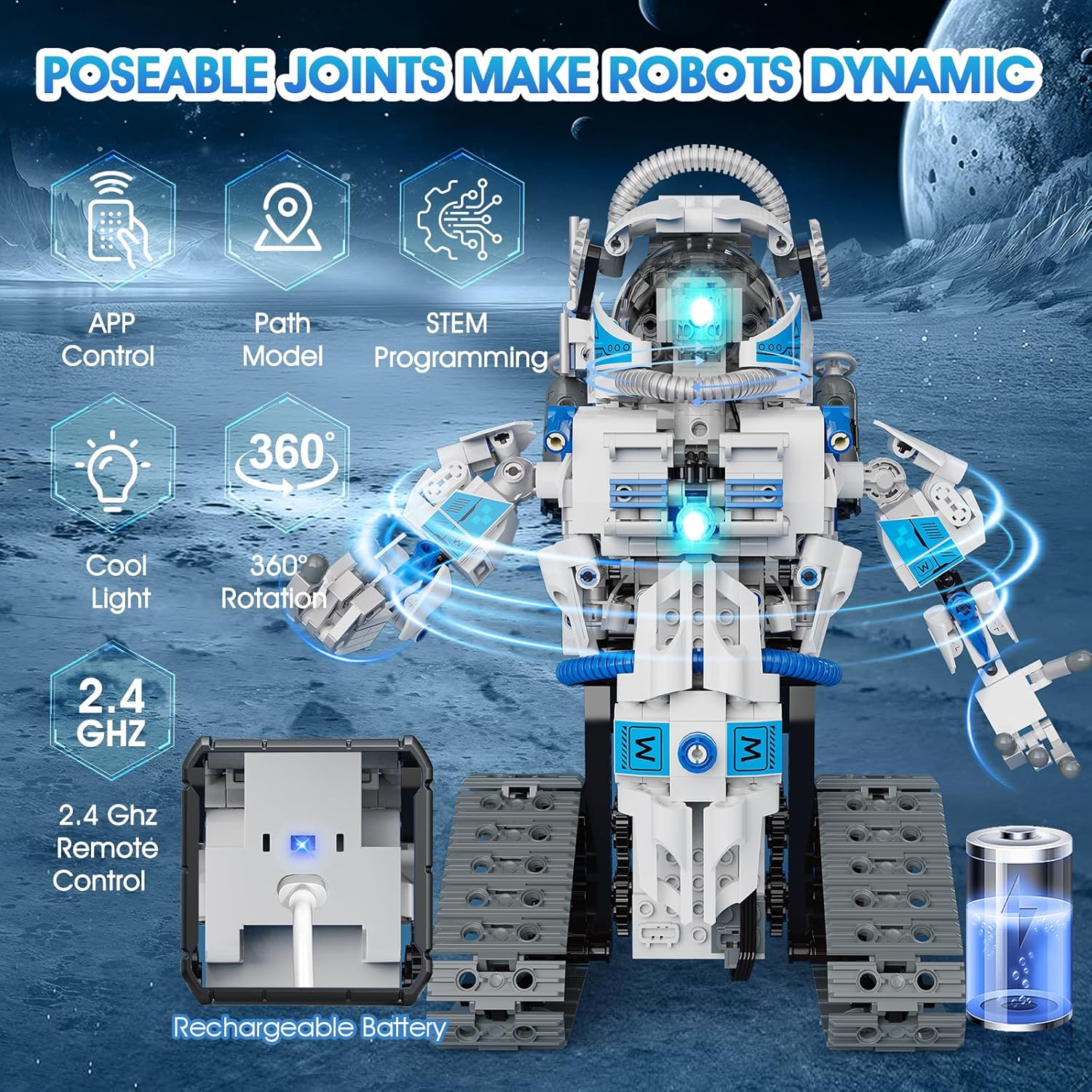 780-Piece - Space - STEM Robot Kit - STEM Learning Toy - Ages 8-14+