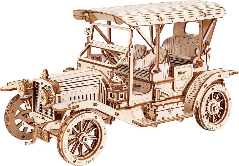 298-Piece - Car - 3D Wooden Puzzle Kit - Creative Play Toy - Ages 14+