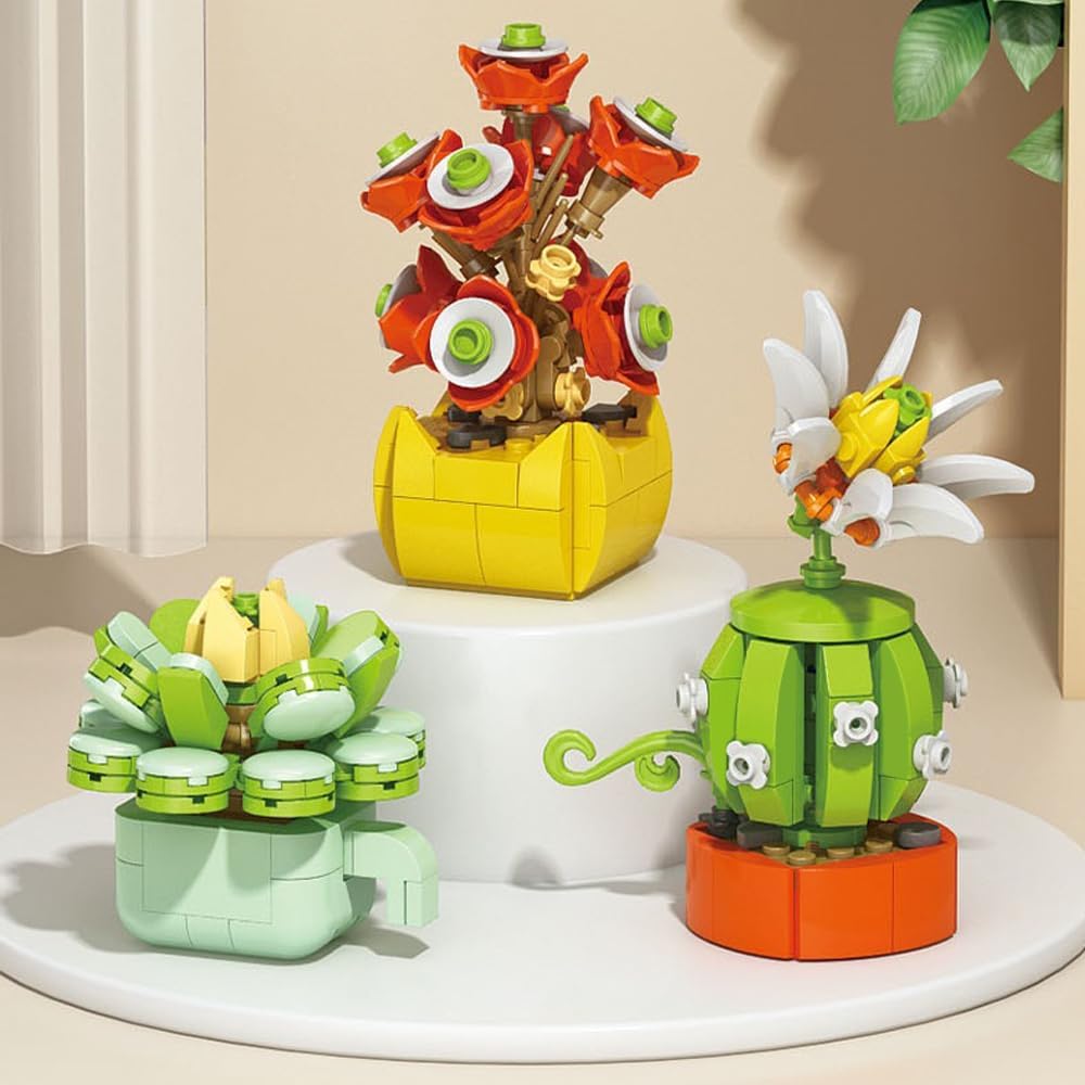 12-Piece - Flower - Blind Box Mini Bricks Set - Creative Play Toy - Ages 6+