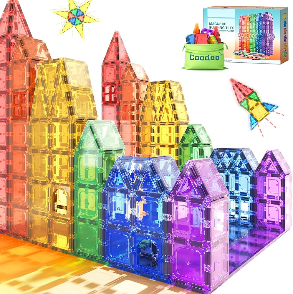 40-Piece - Sensory - Magnetic Building Tiles Set - STEM Learning Toy