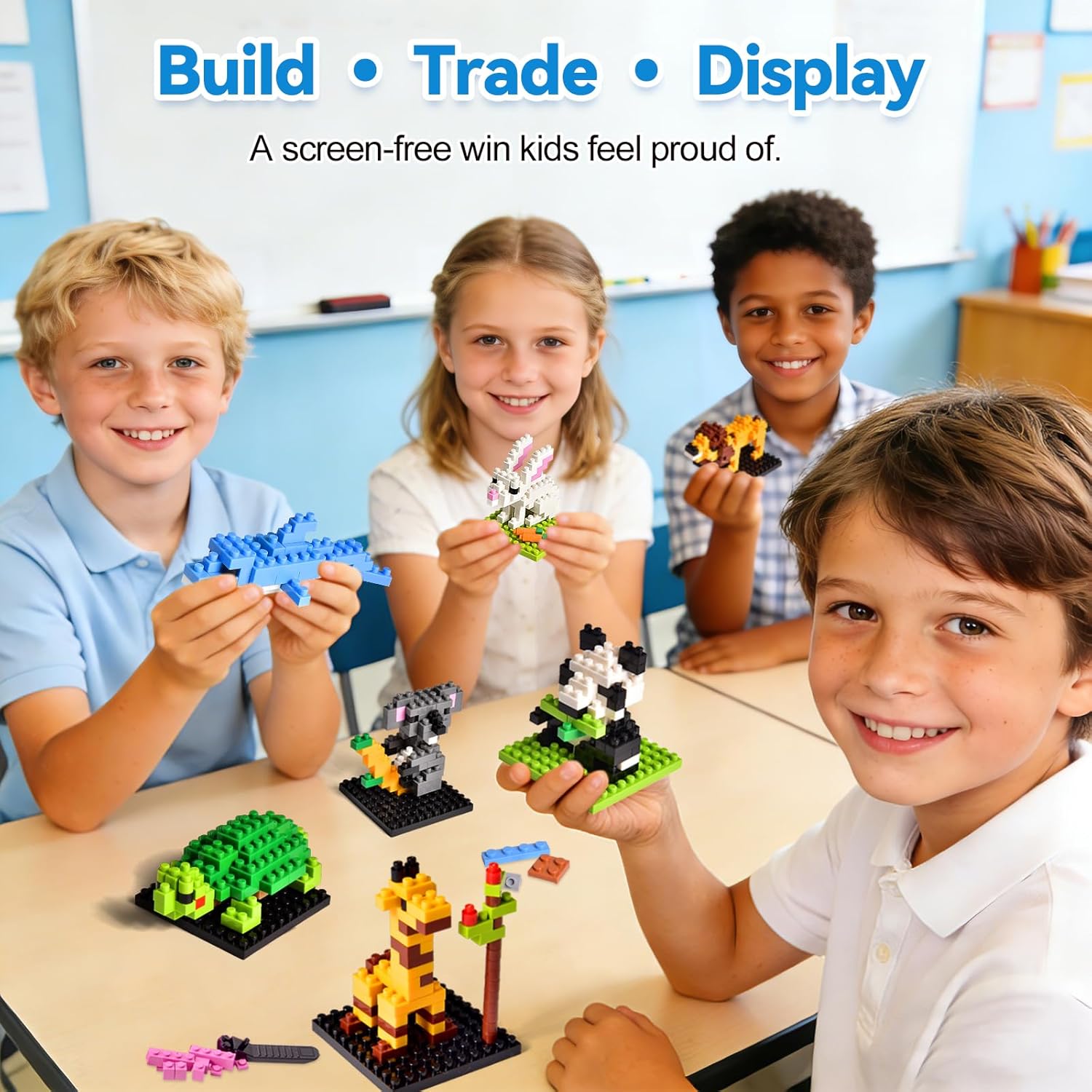 12-Piece - Animal - Mini Building Blocks Set - Creative Play Toy