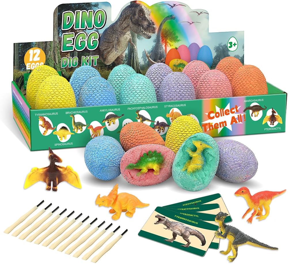 12-Piece - Car - Dinosaur Dig Kit - STEM Learning Toy - Ages 3+