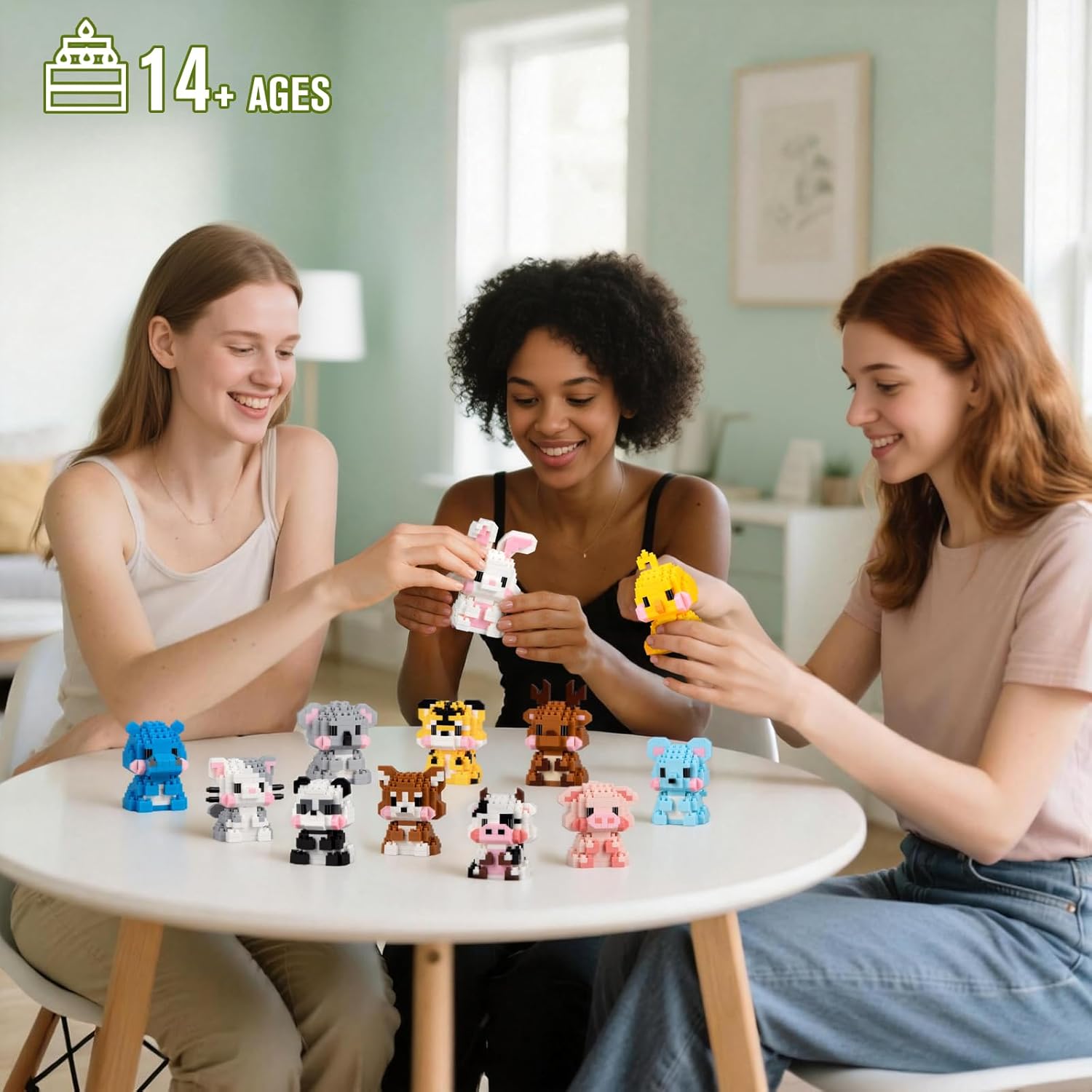 12-Piece - Animal - Mini Building Blocks Set - Creative Play Toy - Ages 14+