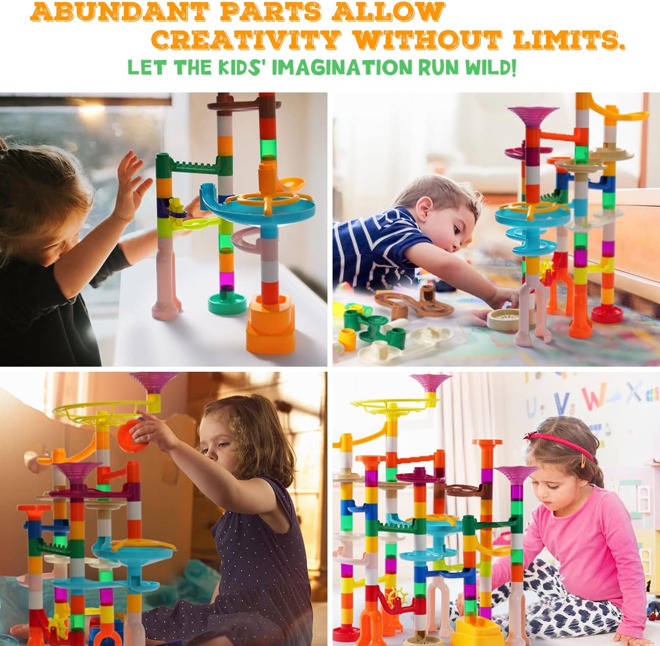 166-Piece - Marble Run Building Set - STEM Learning Toy