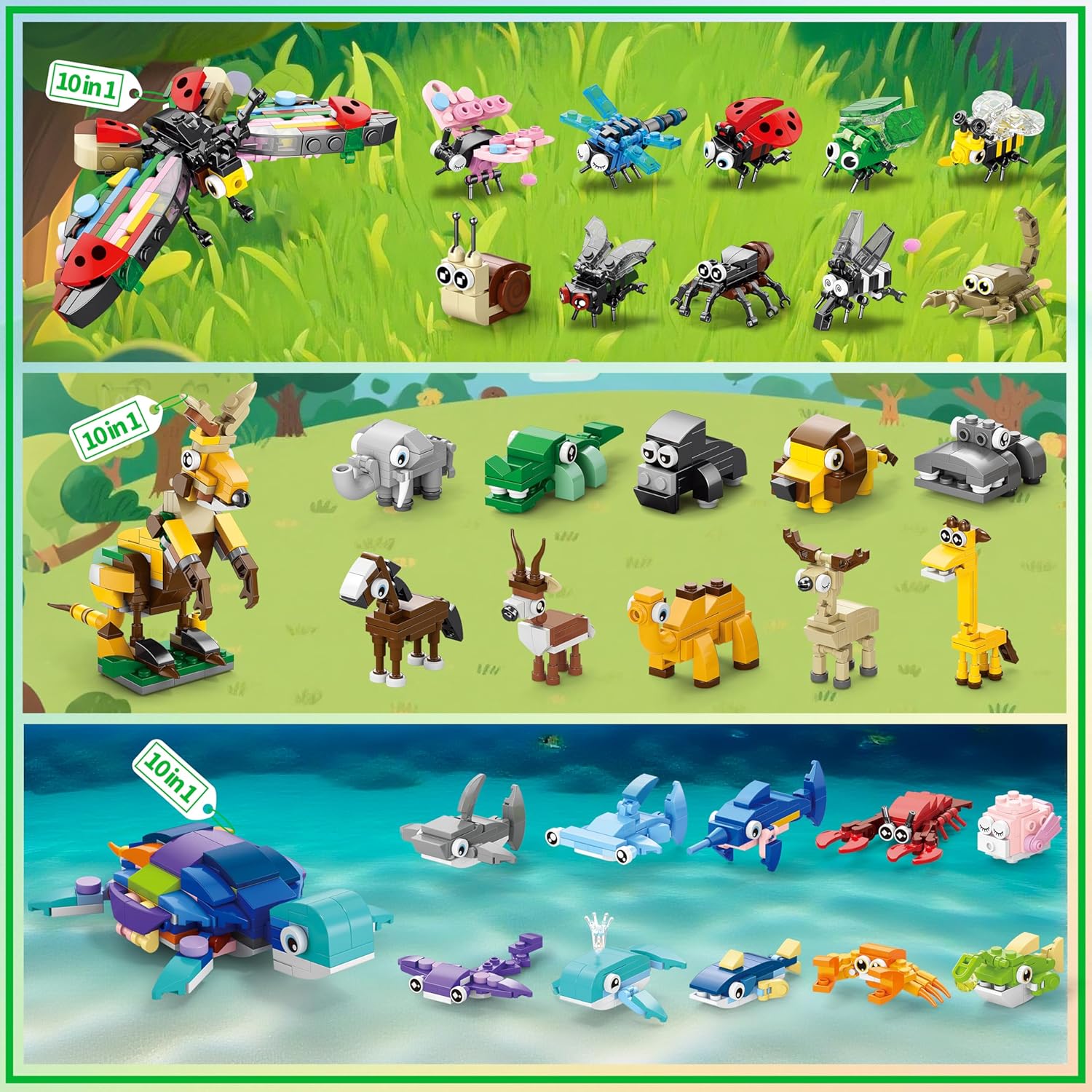 30-Piece - Animal - Mini Building Blocks Set - Creative Play Toy - Ages 6+