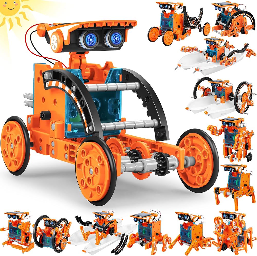 13-Piece - Science - Solar Robot Kit - STEM Learning Toy - Ages 8-12