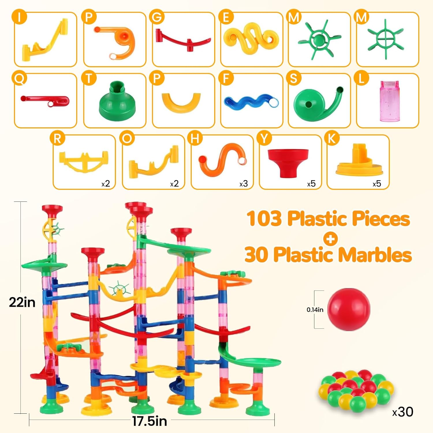 133-Piece - Marble Run Building Set - STEM Learning Toy - Ages 6+