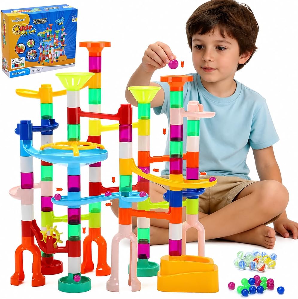 105-Piece - Marble Run Building Set - STEM Learning Toy - Ages 3