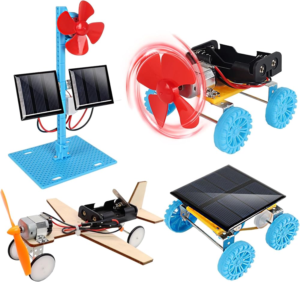 4-Piece - Science - Solar Robot Kit - STEM Learning Toy - Ages 8+