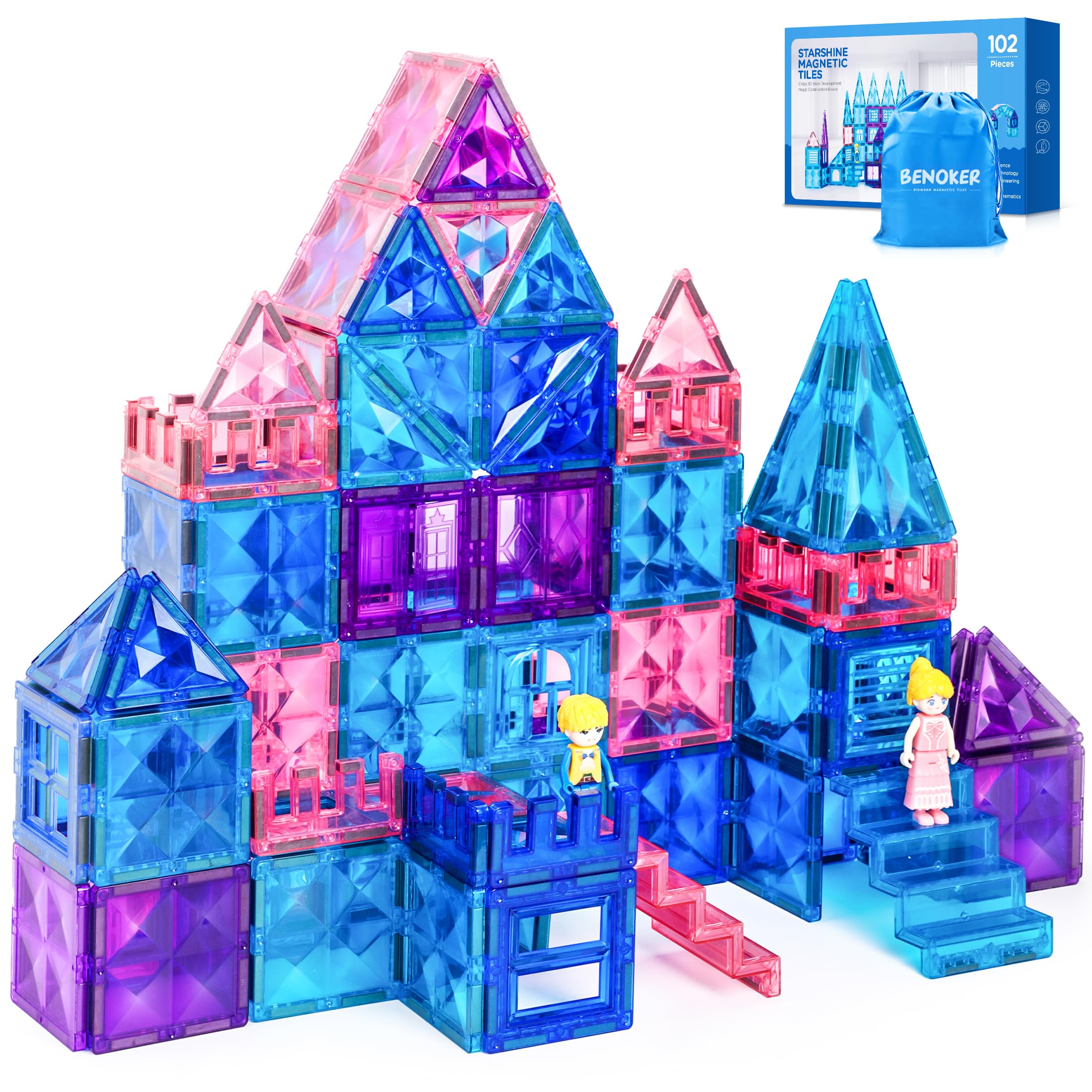 Magnetic Building Tiles Set - STEM Learning Toy